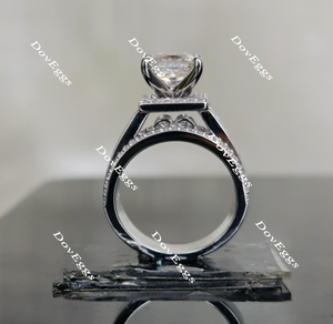 Doveggs princess halo channel set moissanite engagement ring