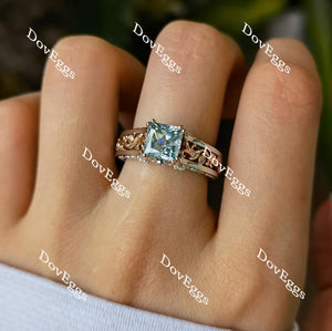 Doveggs Smokey Sparks Grey princess vintage moissanite engagement ring