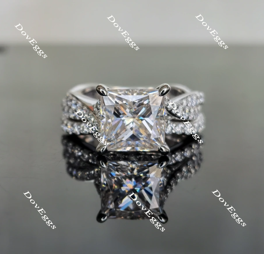 princess moissanite engagement ring