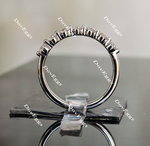 Doveggs round seven stone moissanite/lab grown diamond wedding band-2.0mm band width