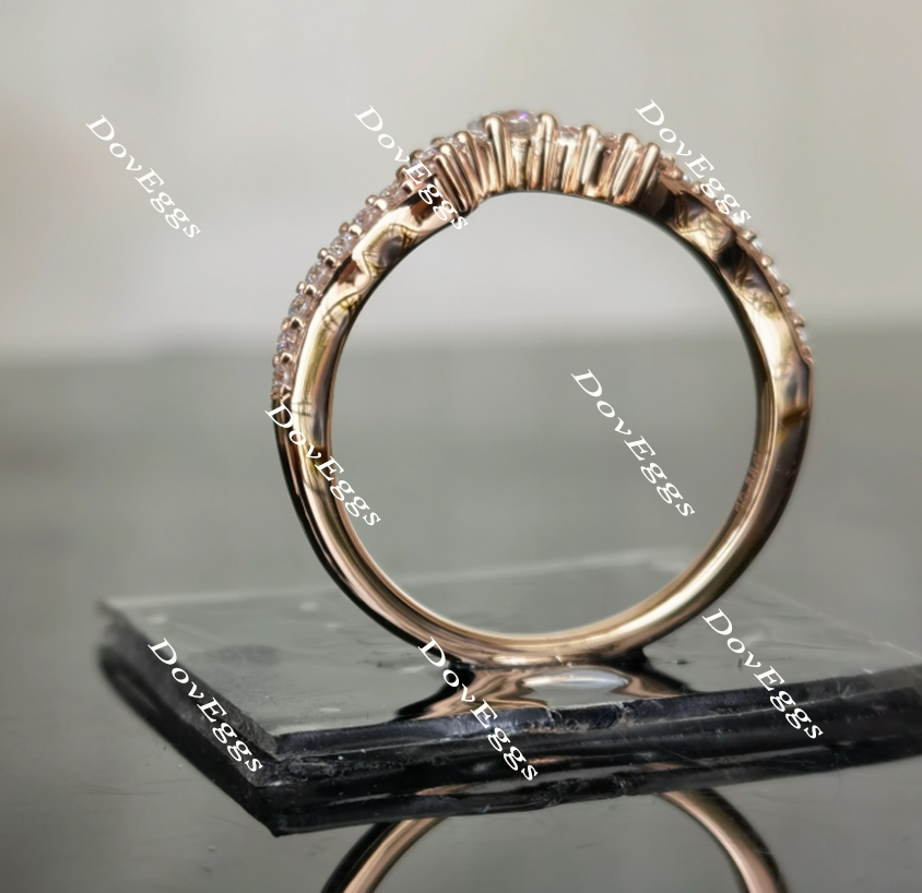 Doveggs half eternity paved moissanite/lab grown diamond wedding band(one piece of wedding band 1 only)-1.5mm band width