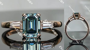 three-stone moissanite engagement ring