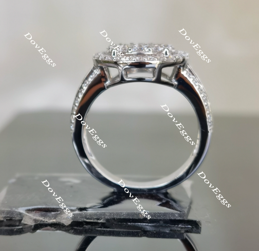 Doveggs half eternity moissanite engagement ring/lab grown diamond wedding band-3.2mm band width