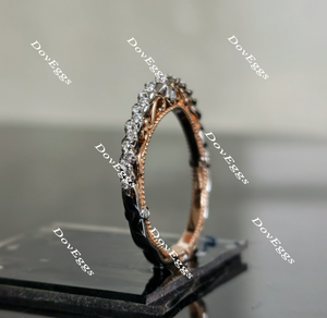 Doveggs round vintage moissanite ring/lab grown diamond wedding bands-2.7mm band width