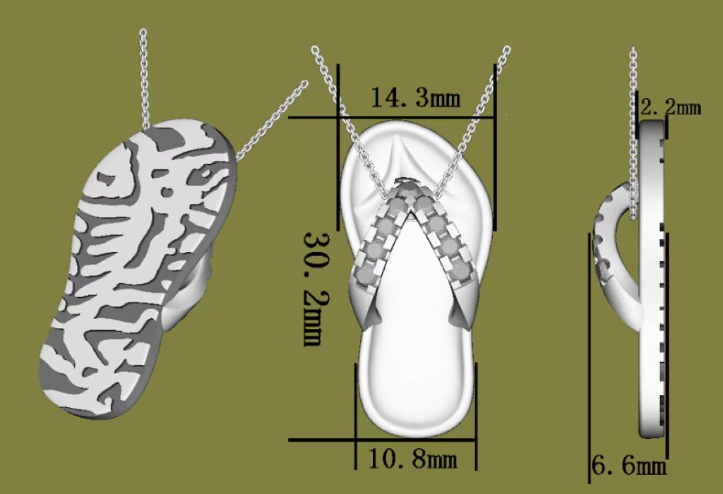Doveggs shoes moissanite pendant necklace(Pendant only)