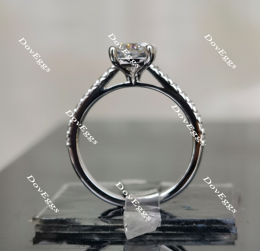 Doveggs cushion half eternity pave moissanite engagement ring(engagement ring only)