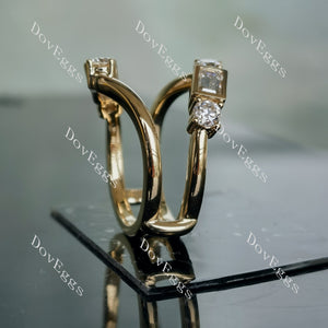 Doveggs emerald round art deco moissanite/Lab grown diamond enhancer (enhancer only)-6.7mm band width