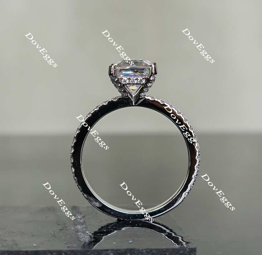 Doveggs princess pave moissanite engagement ring