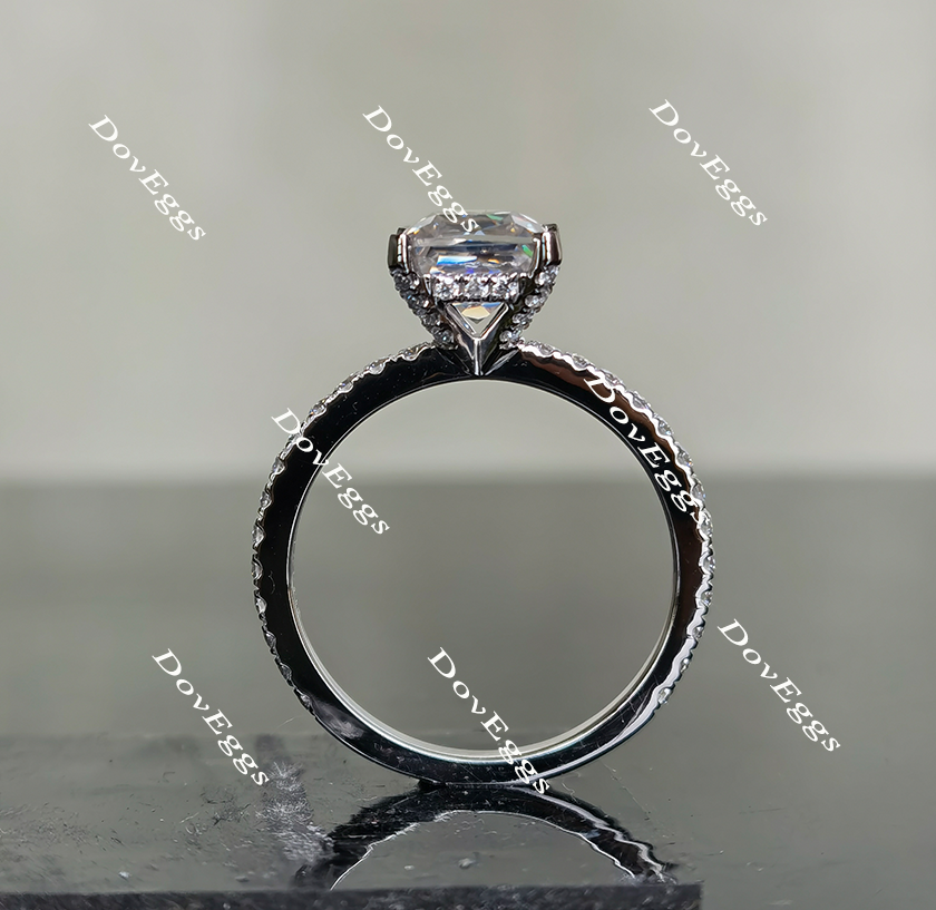 Doveggs princess pave moissanite ring/lab diamond engagement ring