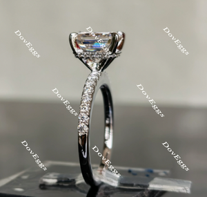 Doveggs radiant half eternity pave moissanite engagement ring