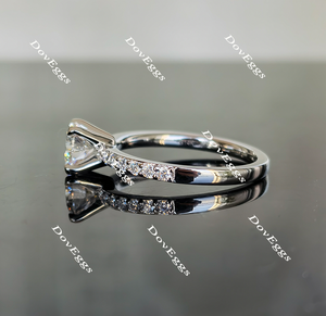 DovEggs half eternity pave round moissanite engagement ring