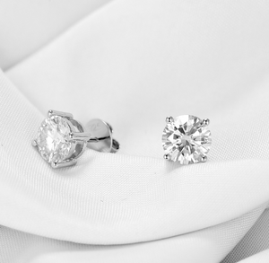 doveggs moissanite round moissanite sterling silver stud earring