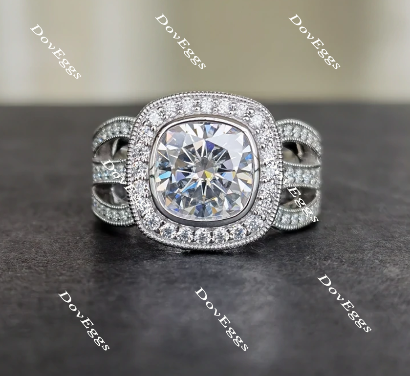 halo moissanite engagement ring