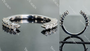 Doveggs round pave moissanite/lab grown diamond wedding band-2.2mm band width