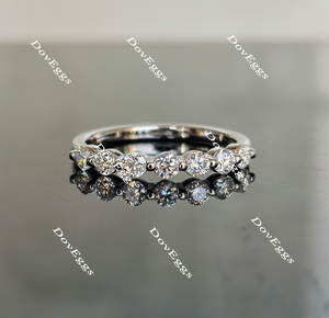 Doveggs round seven stone moissanite/lab grown diamond wedding band-2.0mm band width