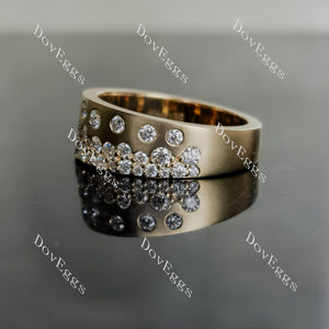 Doveggs round full eternity textured/without textured moissanite/lab grown diamond wedding band-8mm band width
