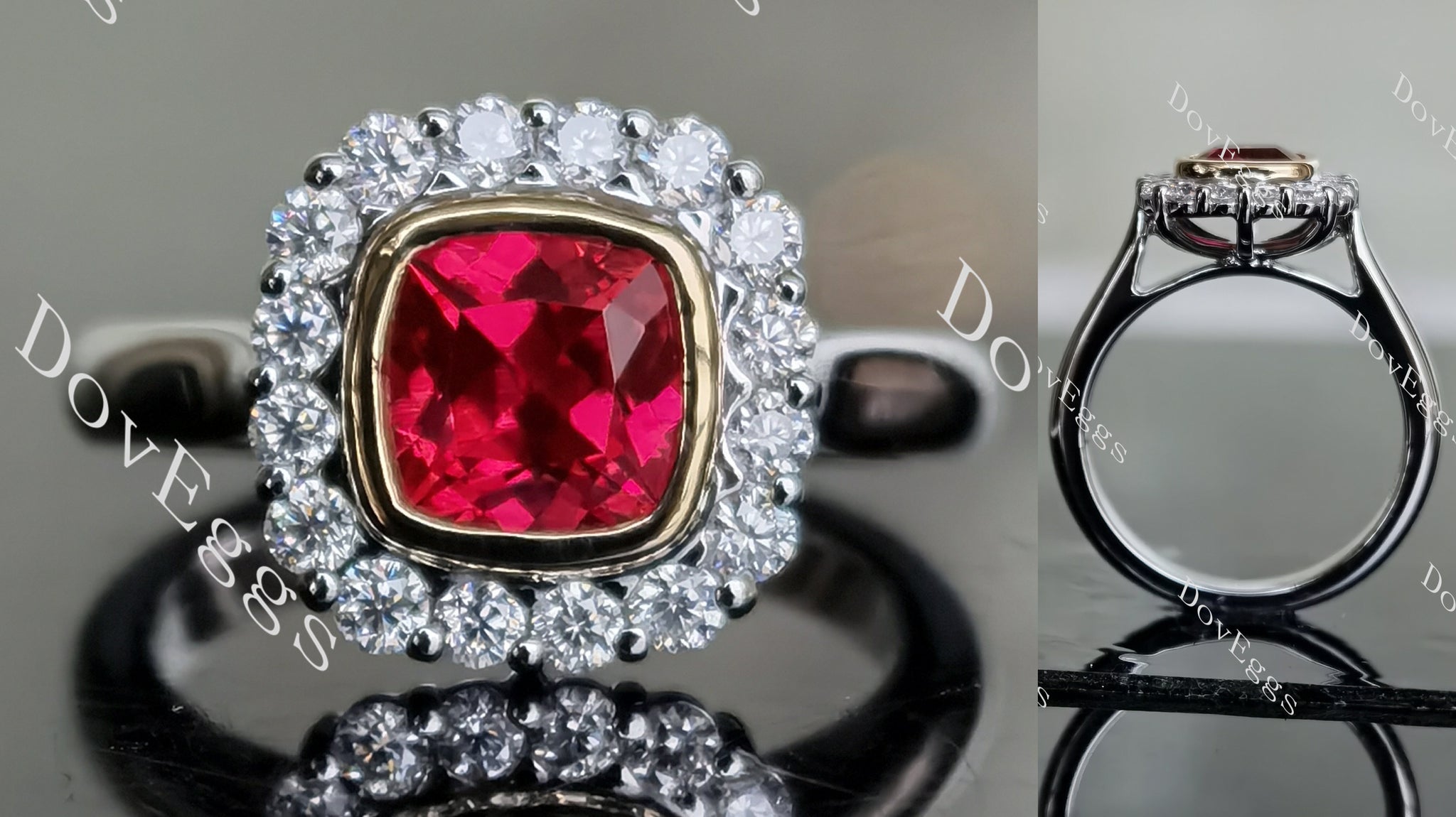 ruby colored gem engagement ring