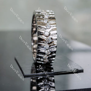 Doveggs round full eternity moissanite/lab grown diamond wedding band-9mm band width