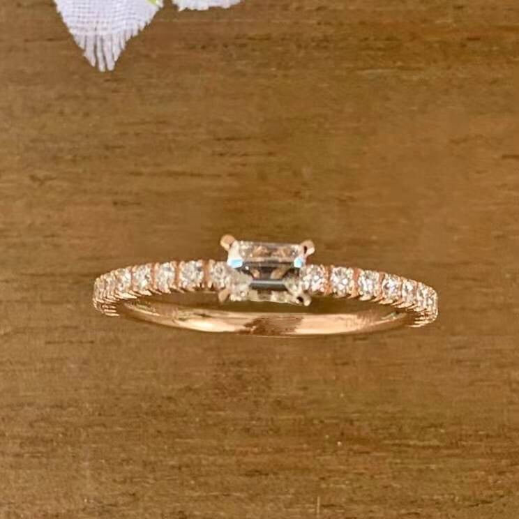 doveggs emerald 1 carat paved moissanite ring for women