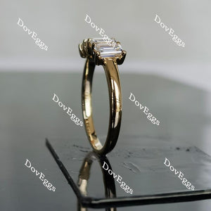 Doveggs four-stone emerald moissanite /lab grown diamond wedding band/moissanite ring