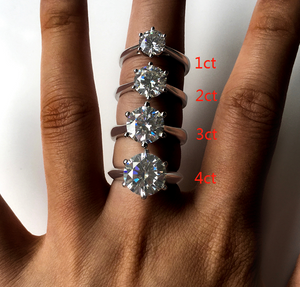 doveggs solid 14k white gold 1 carat round moissanite bridal set (2 rings)(size 7.5)