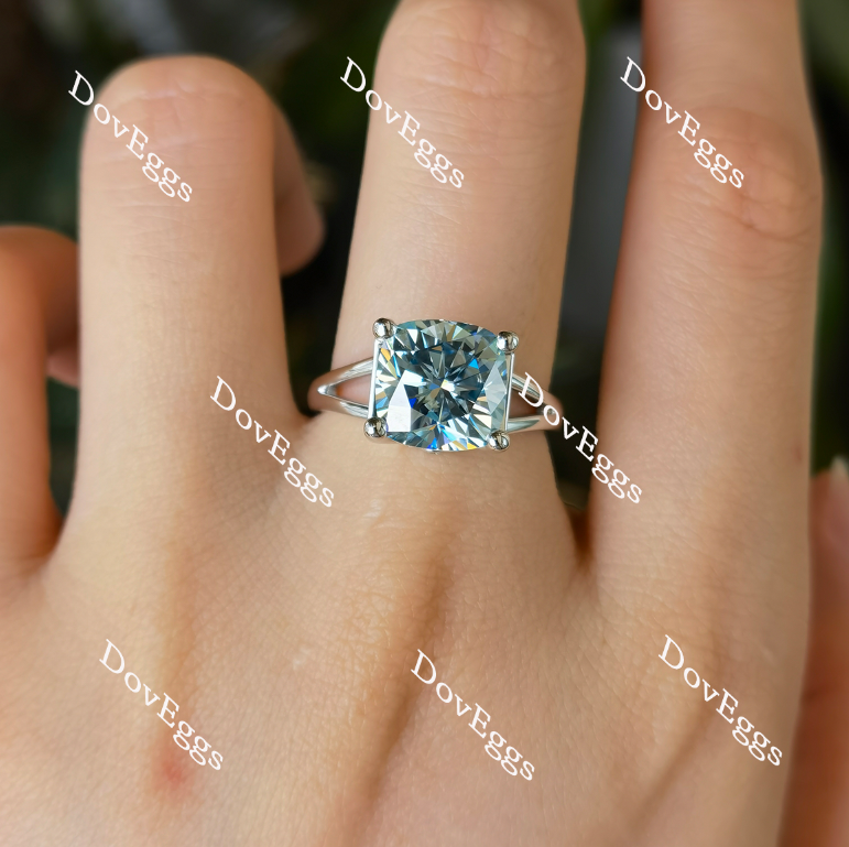 Karen's Smokey Delight cushion moissanite engagement ring