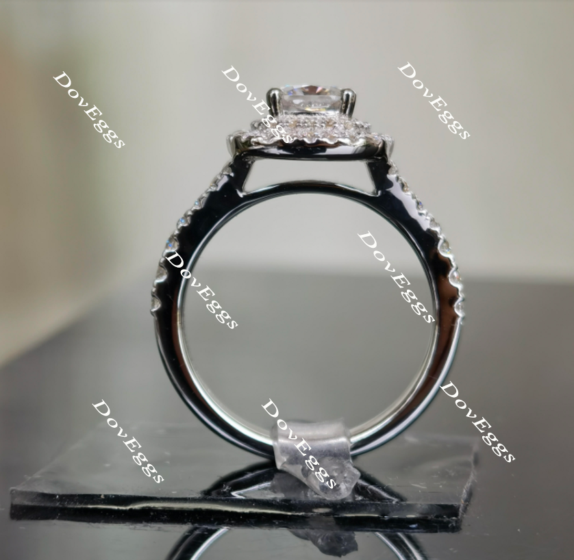 DovEggs double halo moissanite engagement ring