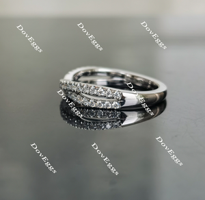 Doveggs pave curved  moissanite/lab grown diamond wedding band-2.1mm band width