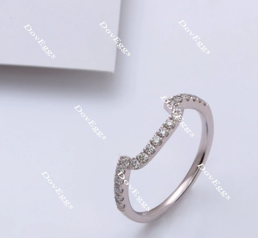 Doveggs half eternity moissanite/lab grown diamond wedding band-1.8mm band width
