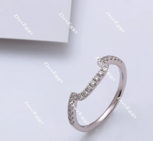 Doveggs half eternity moissanite/lab grown diamond wedding band-1.8mm band width