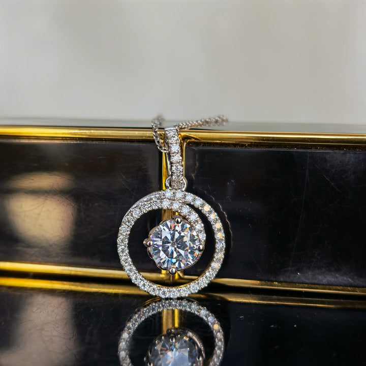 Doveggs premade halo 1ct moissanite pendant necklace for women(pendant only) - DovEggs-Seattle