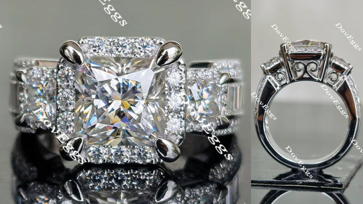 halo moissanite engagement ring