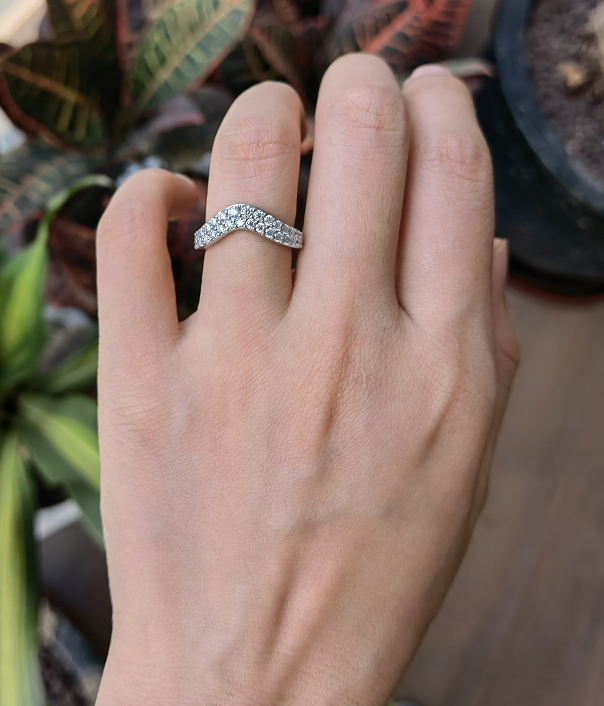 Doveggs Tara Leigh round full eternity moissanite/lab grown diamond wedding band-2.2mm band width