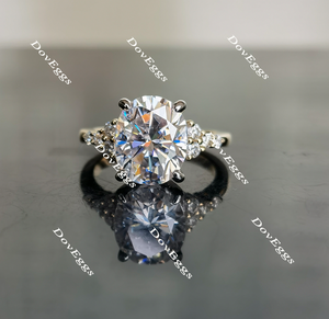 side stone Moissanite Engagement Ring