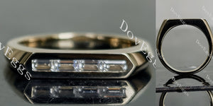 Doveggs baguette bezel moissanite wedding band-2.0mm band width
