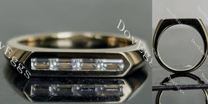 Doveggs baguette bezel moissanite/lab grown diamond wedding band-2.0mm band width