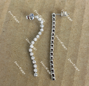 Doveggs round moissanite/lab grown diamond dangle earrings for women