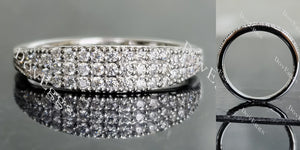 Doveggs round pave moissanite/lab grown diamond wedding band-2.0mm band width