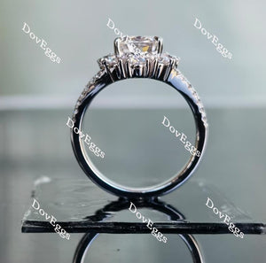 Doveggs oval split shank halo moissanite engagement ring