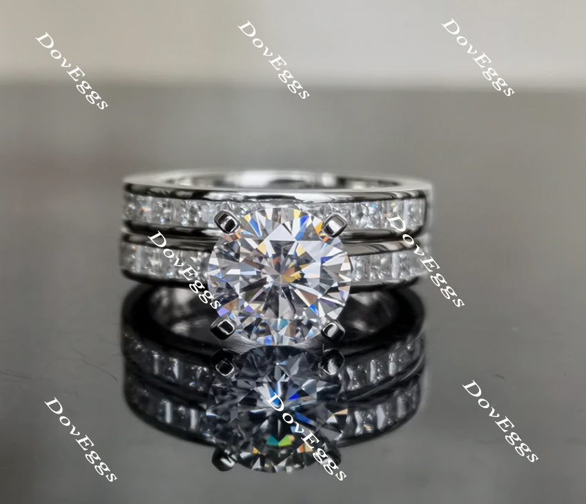 channel set moissanite engagement ring