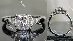 three-stone moissanite engagement ring