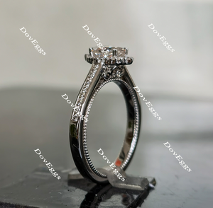 The Crystal halo moissanite engagement ring