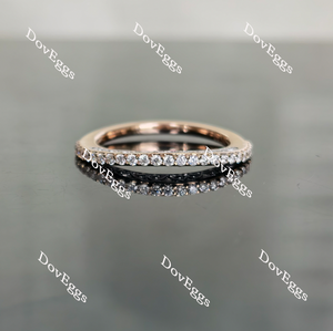 Doveggs round vintage half eternity pave moissanite/lab grown diamond wedding band-1.4mm band width