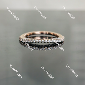 Doveggs round vintage half eternity pave moissanite wedding band-1.4mm band width