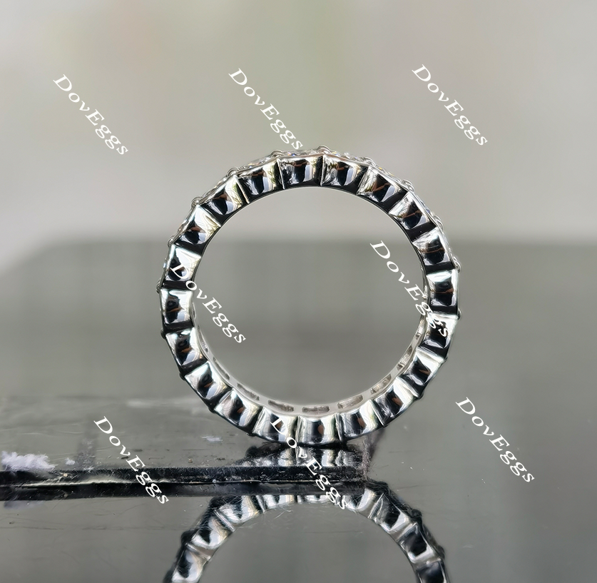 Paula’s 3mm round moissanite/lab grown diamond eternity wedding band-4mm band width