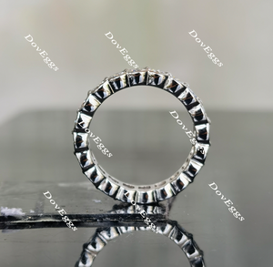 Paula’s 3mm round moissanite/lab grown diamond eternity wedding band-4mm band width