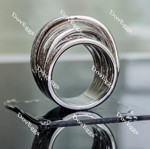 Doveggs round split shank pave moissanite/lab grown diamond wide band-11.4mm band width