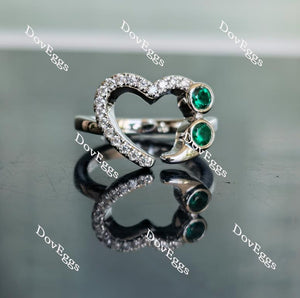 In Mayte honor: you are value round moissanite/lab grown diamond & colorded gem band-2.3mm band width