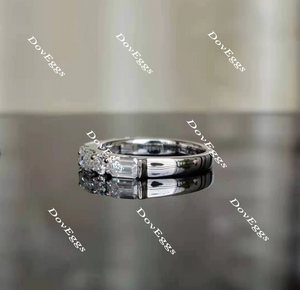 Doveggs Emerald art deco moissanite/Lab grown diamond wedding band/moissanite ring-2.4mm band width