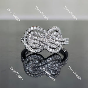 Doveggs round Infinity Knot moissanite ring/lab grown diamond ring-2.6mm band width